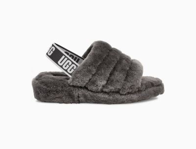 UGG Fluff Yeah Slide Slippers for Womens - Charcoal/Deep Grey India